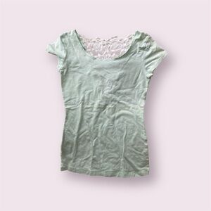 Garage Mint Green Lace Back Shirt